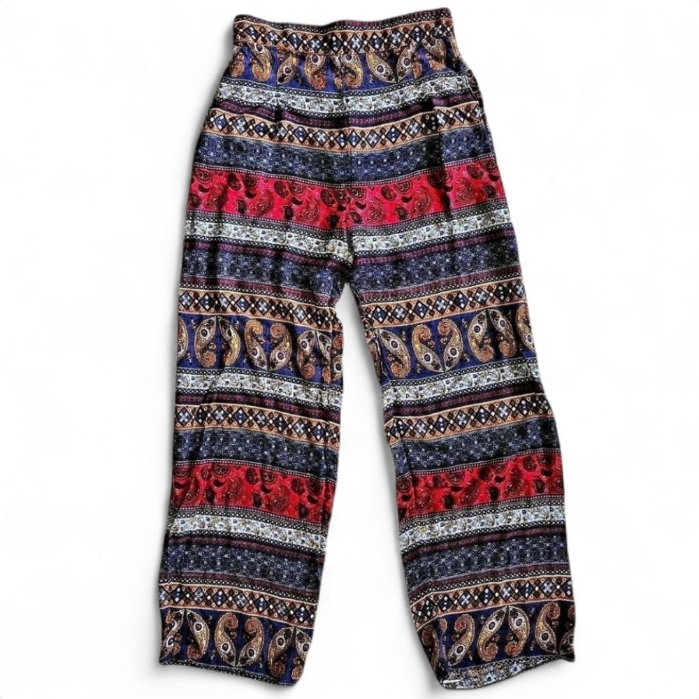 Multi-coloured Multi Pattern Wide Leg Pants/ Boho Pants/ Beach Pants